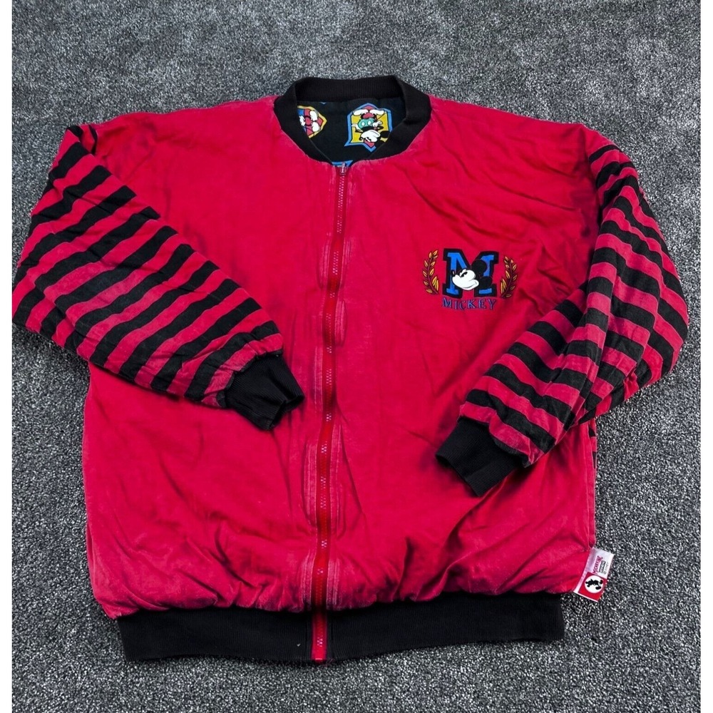 Mickey Mouse Limited Edition Reversible Jacket M Red & Black Striped